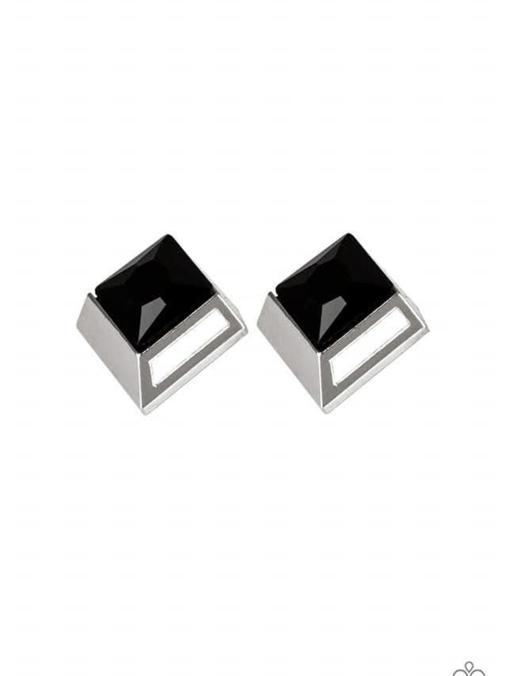 paparazzi Black and Silver Stud Earrings